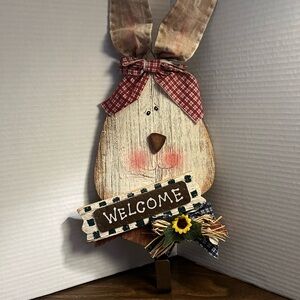 🐰Easter Bunny Welcome Sign - Brown and Cream